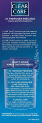 Clear Care uso en mano para comparar tamaño, botella práctica y fácil manejo