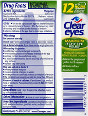 Clear Eyes botella en bolso para alivio inmediato durante el día