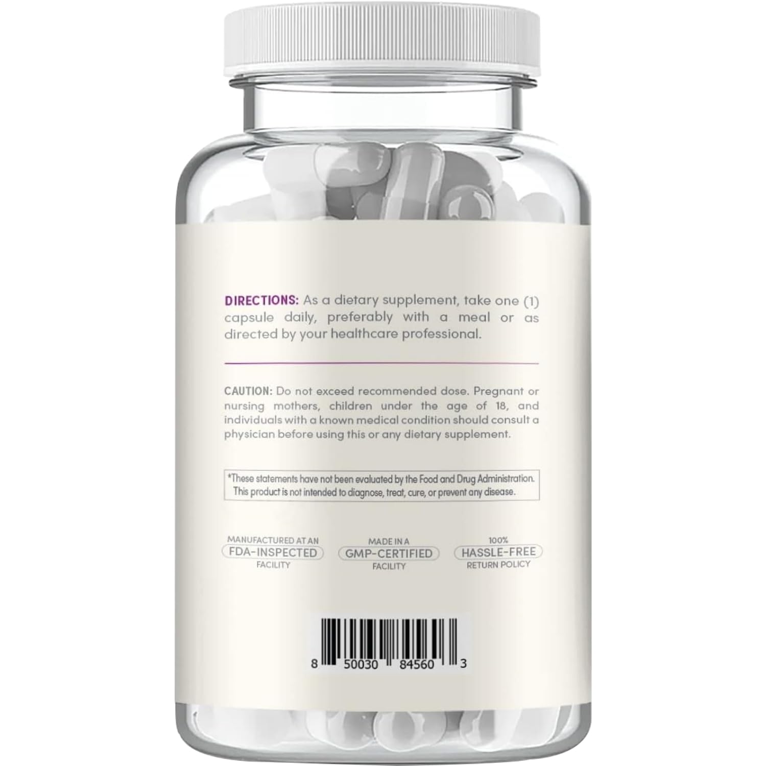 Clear Formulas detalle de textura de cápsulas veganas para confianza en pureza