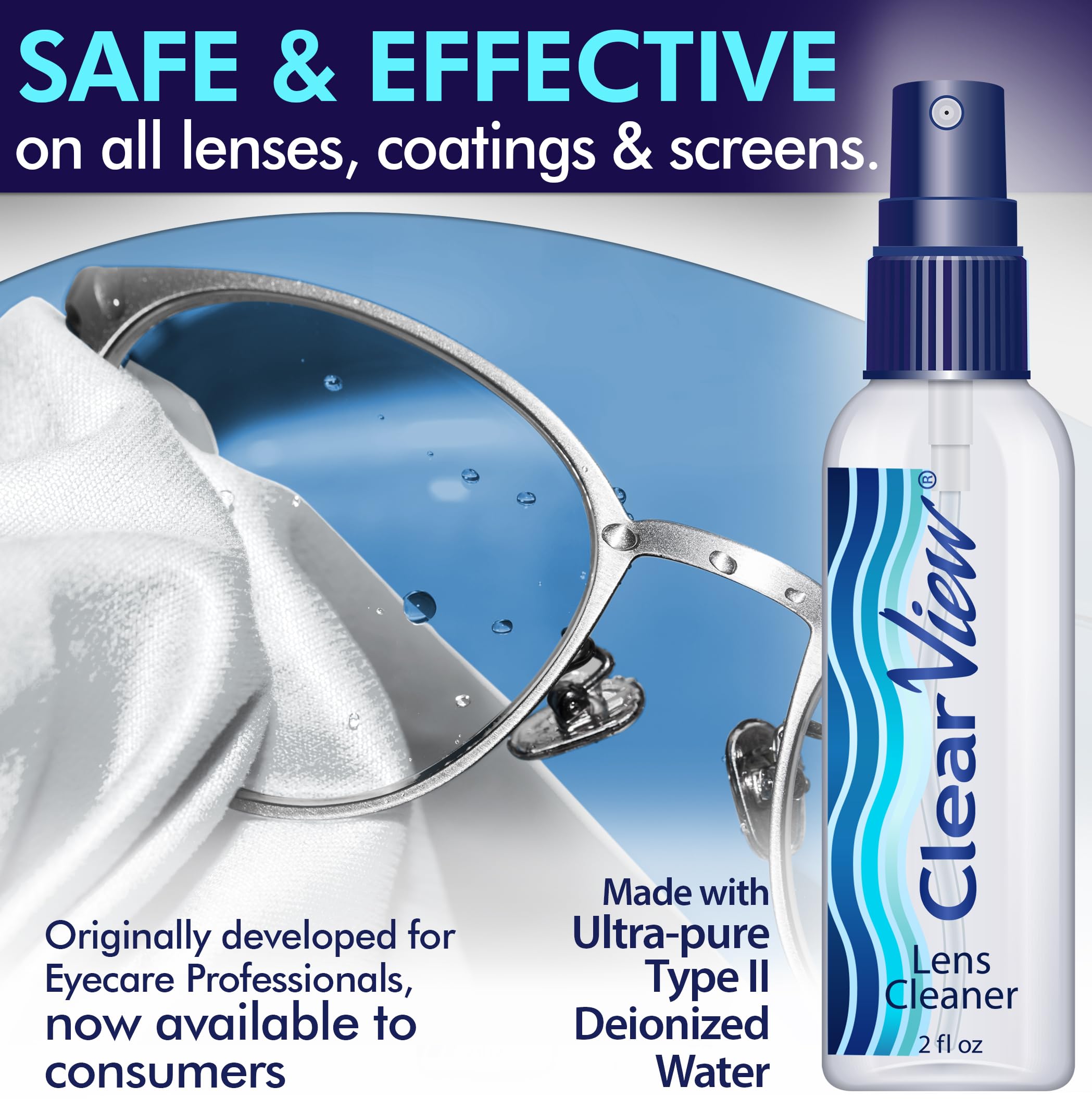 Clear View primer plano microfibra alta densidad, limpieza eficaz