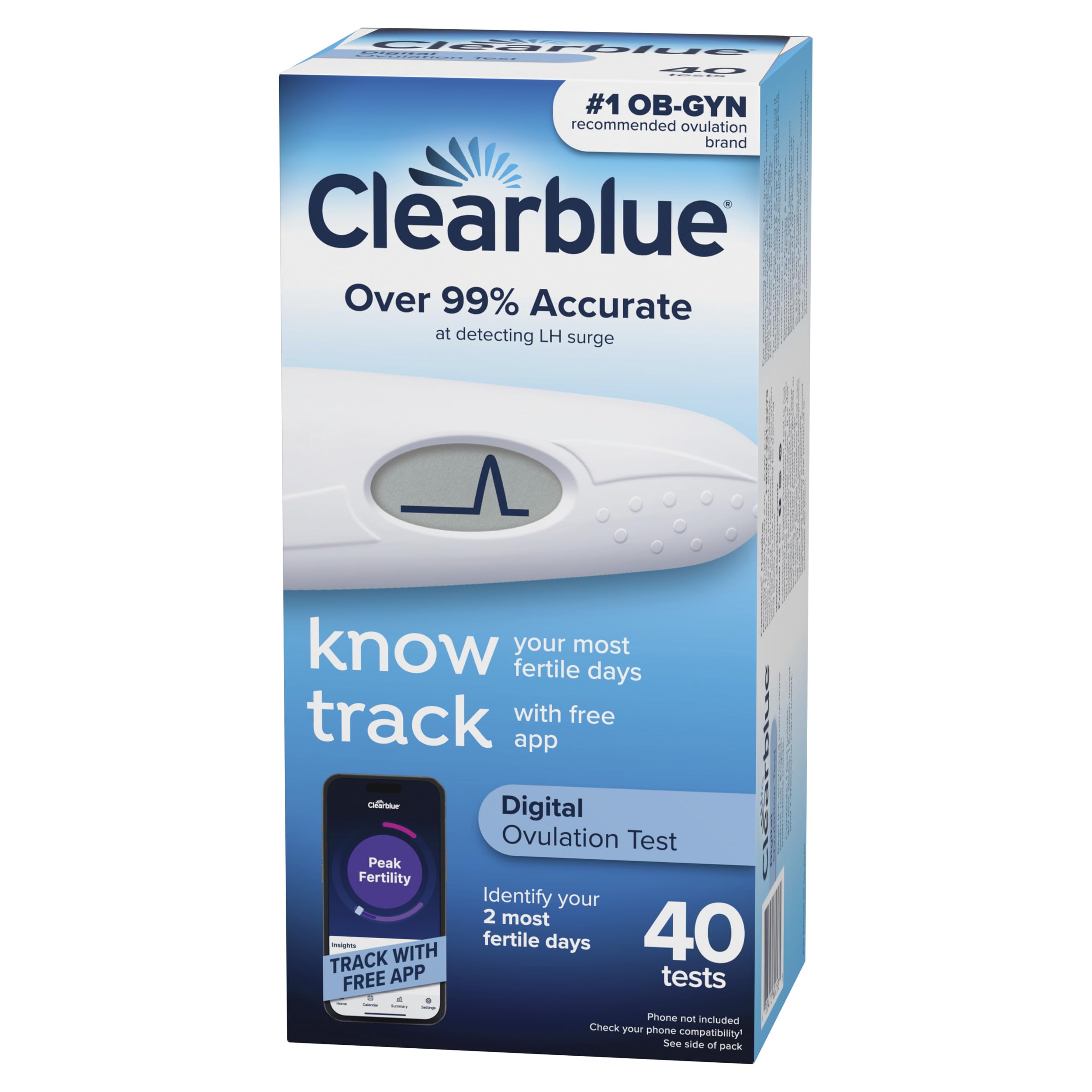 Clearblue app de seguimiento de ciclo en teléfono para registrar resultados