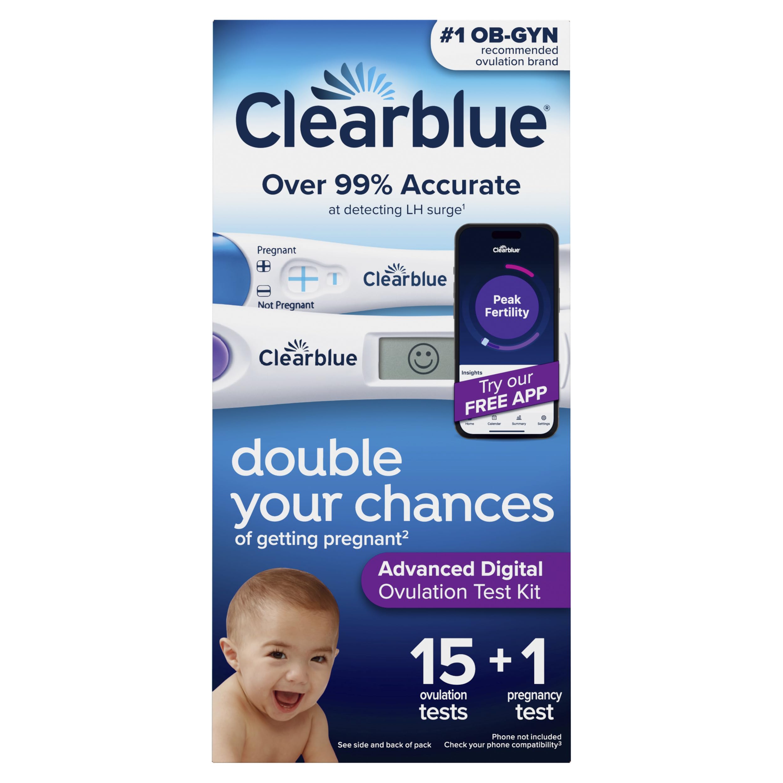 Clearblue pantalla digital con carita sonriente para resultados fáciles