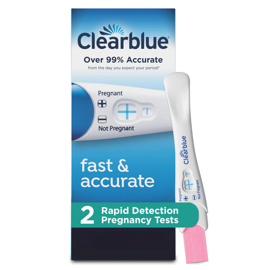 Clearblue punta que cambia a rosa confirmando absorción y facilidad de uso