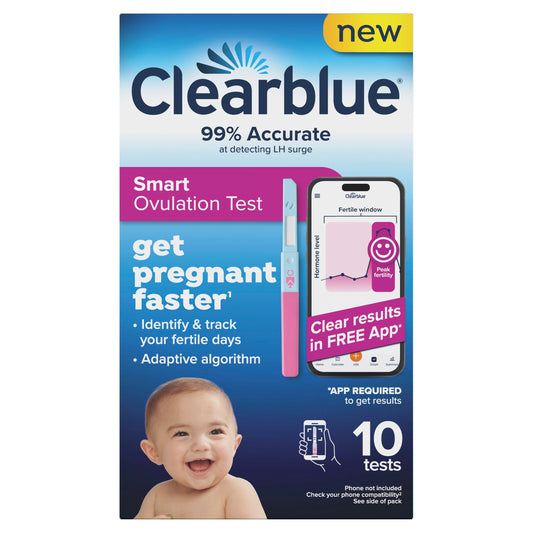Clearblue punta absorbente del stick en primer plano, uso cómodo y preciso