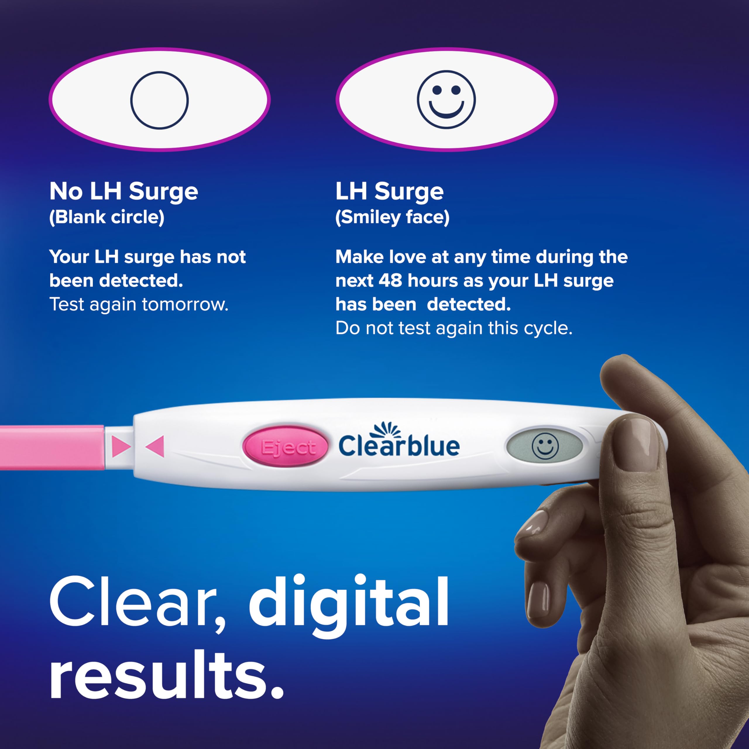 clearblue tira en uso en flujo de orina para tests rápidos y sin contenedores