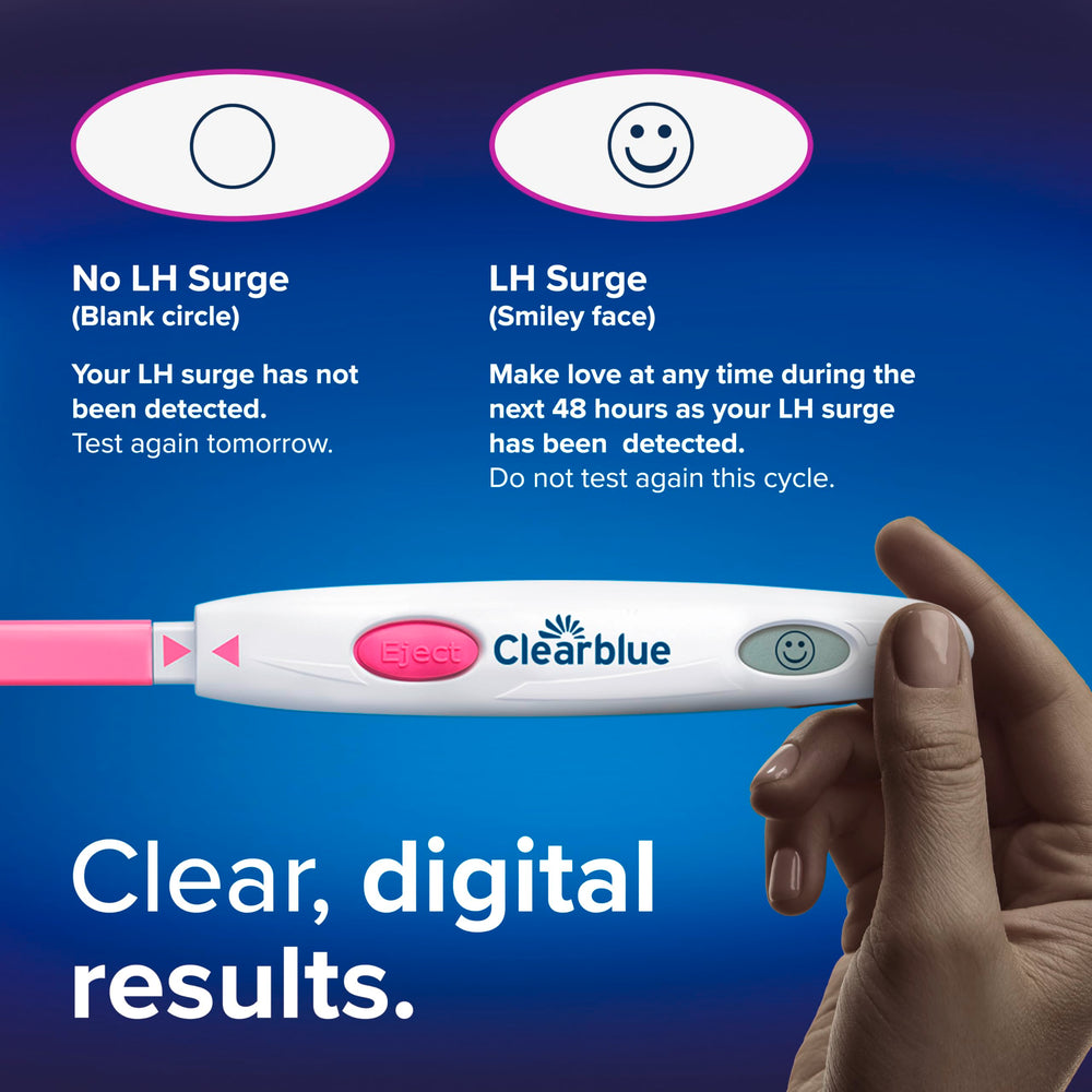 clearblue tira en uso en flujo de orina para tests rápidos y sin contenedores