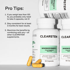 CLEARSTEM ingredientes DIM y glutatión representados para detox y piel limpia