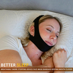 CLEVISS BRACE en uso con CPAP mantiene la boca cerrada y estable