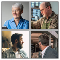Clic persona usando readers para leer, mejora la claridad y confort