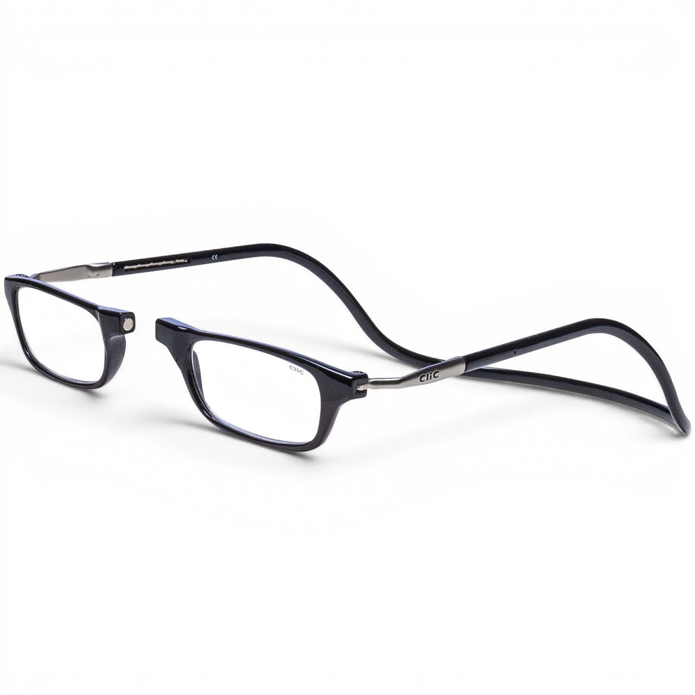 Gafas Clic vista frontal mostrando el cierre magnético y accesibilidad inmediata