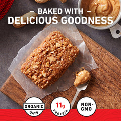 CLIF Bar barra abierta mostrando mezcla de avena y cacahuete nutritiva