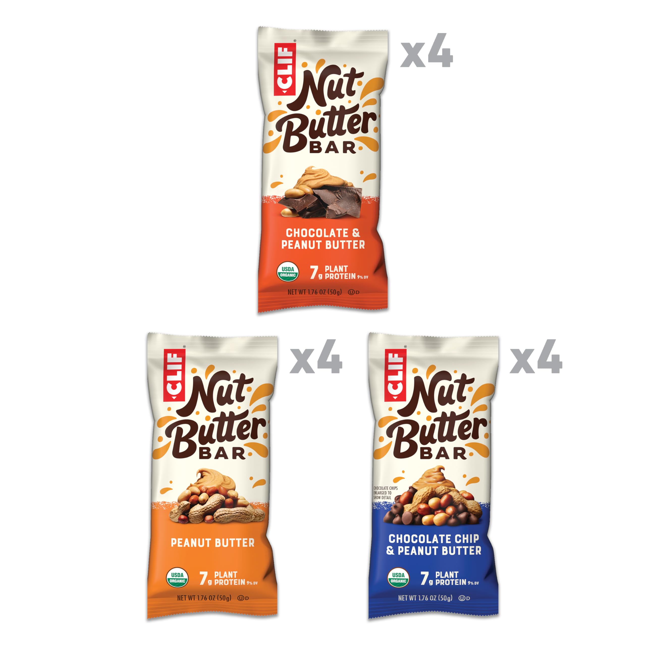 CLIF Bar barra cortada revelando relleno cremoso y textura saciante