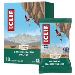 CLIF Bar vista frontal del empaque mostrando sabor y beneficios