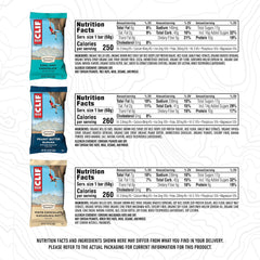 CLIF Bar varias barras empaquetadas de diferentes sabores, opción variada para probar