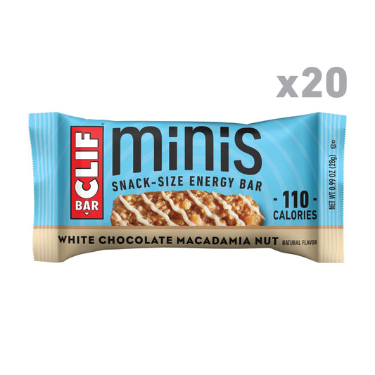 CLIF Bar minis dispuestas, evidenciando porciones prácticas y portabilidad