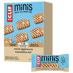 CLIF Bar empaque frontal mostrando minis y beneficio de energía rápida