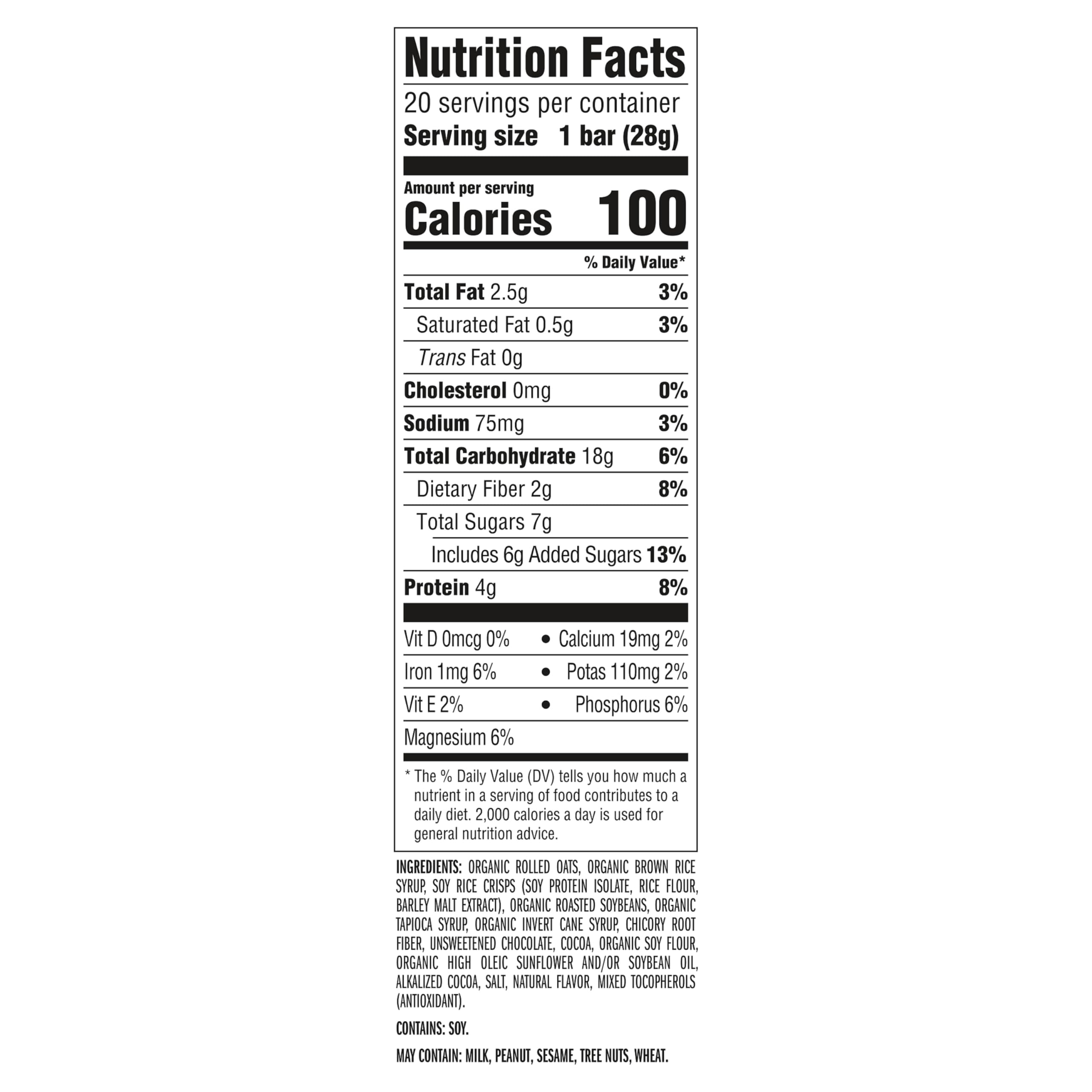 CLIF Bar ingredientes principales con avena orgánica y naturalidad