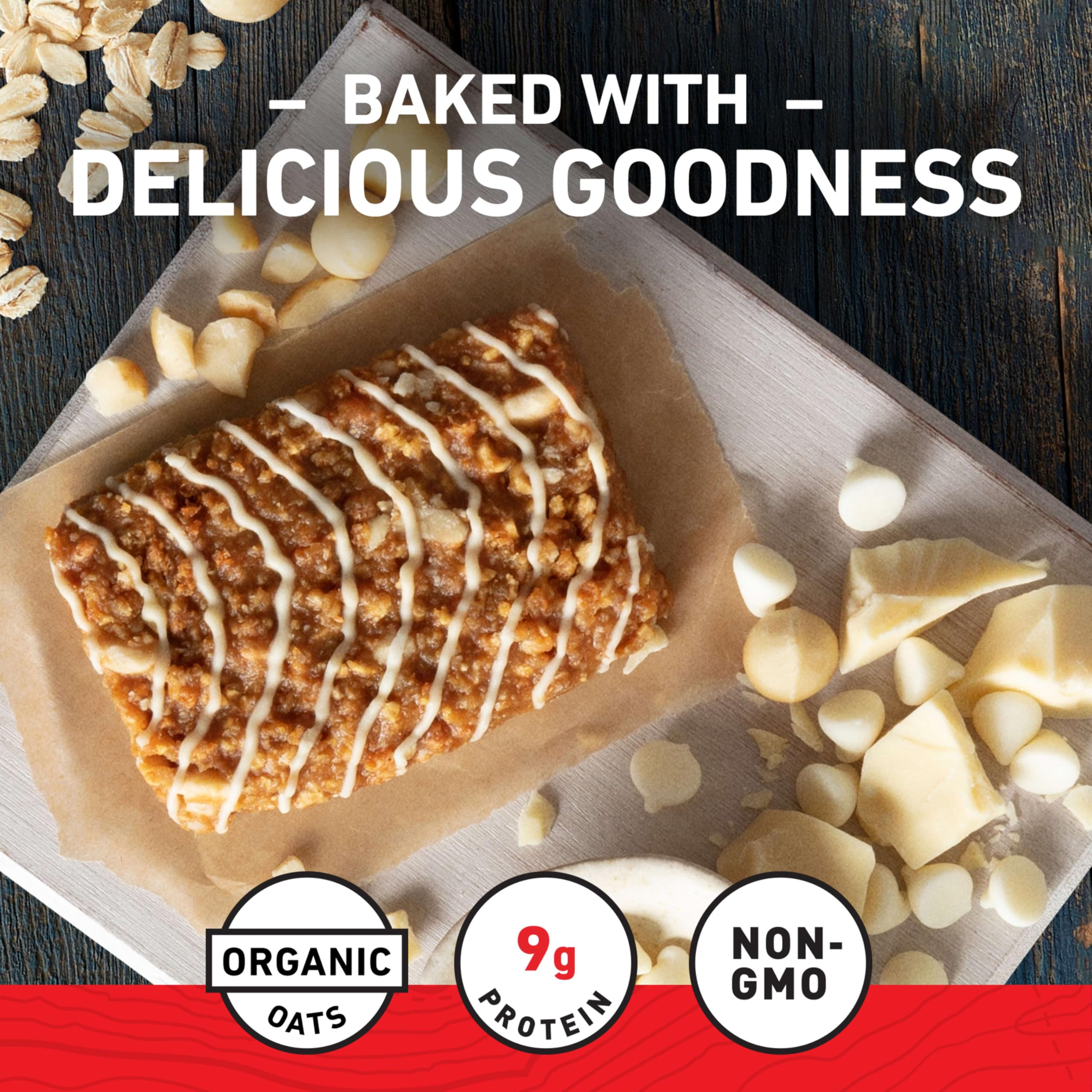CLIF Bar primer plano de macadamias tostadas y migas que resaltan sabor y grasa saludable