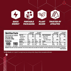 Clif Bloks etiqueta y lista de ingredientes para transparencia nutricional