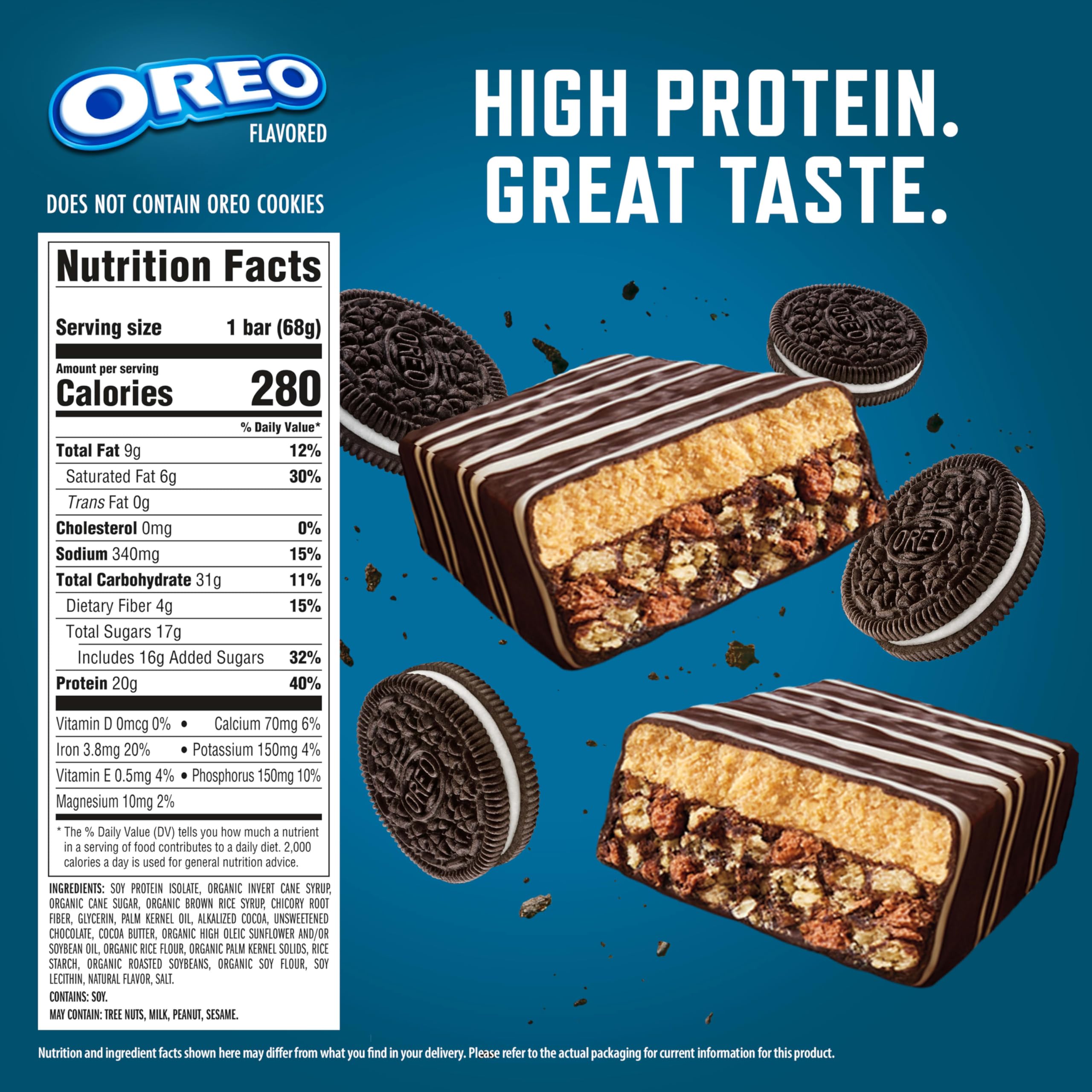 CLIF BUILDER'S barra cortada al medio mostrando relleno y beneficios proteicos