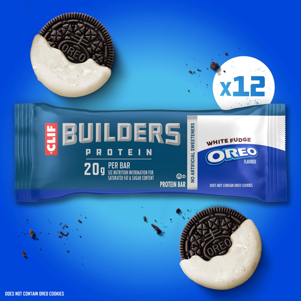 CLIF BUILDERS primer plano del relleno con sabor OREO que apetece