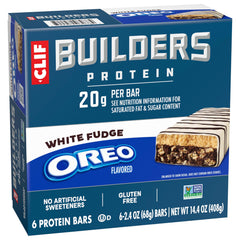 CLIF BUILDERS etiqueta nutricional con información de proteína y ingredientes
