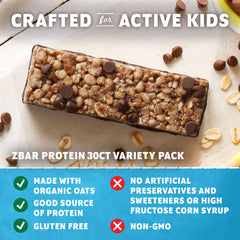Clif Kid ZBar barra partida que revela interior con avena orgánica nutritiva