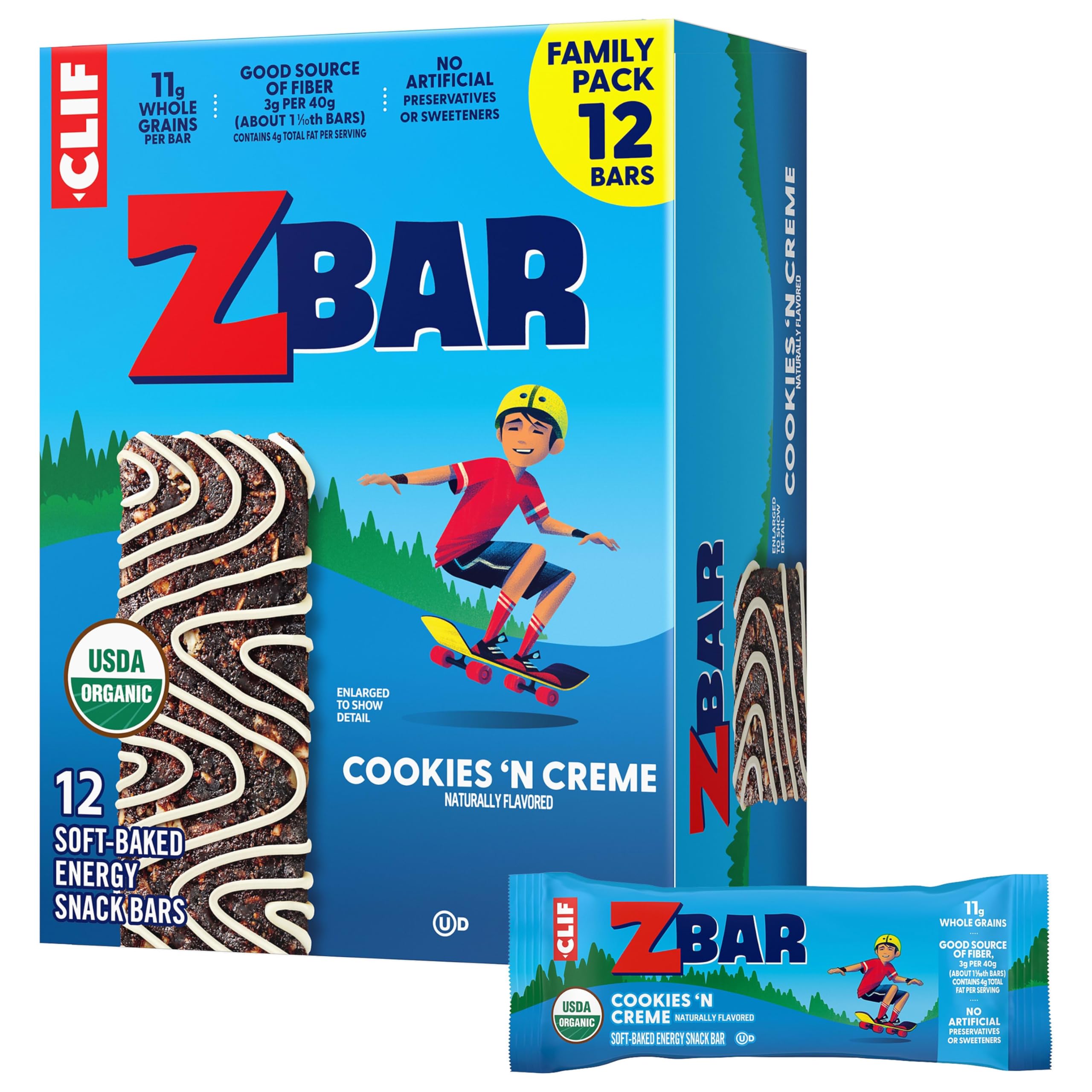 Clif Kid ZBar empaque frontal mostrando barra orgánica y beneficios