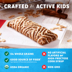 Clif Kid ZBar ingredientes principales con avena orgánica visible y naturales
