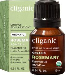 Cliganic frasco delantero con aceite de romero, aspecto orgánico y confianza