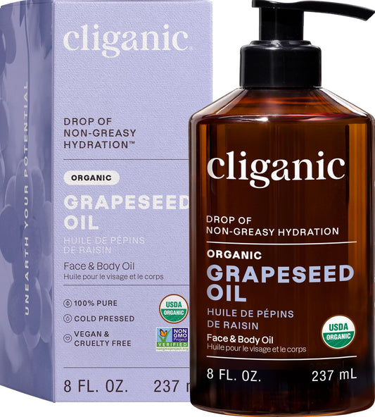 Cliganic frasco frontal mostrando certificación orgánica y pureza