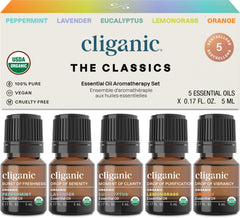Cliganic Aceites esenciales Menta: aroma vigorizante para aromaterapia.