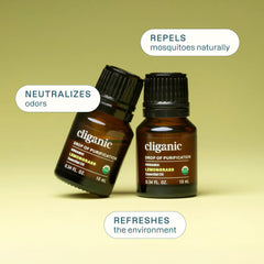 Botella Cliganic 1oz junto a objeto cotidiano para escala clara