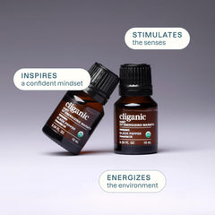 Cliganic etiqueta con sellos orgánicos y verificación de pureza