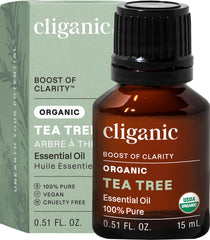 Cliganic frasco delantero mostrando la etiqueta orgánica y pureza del aceite
