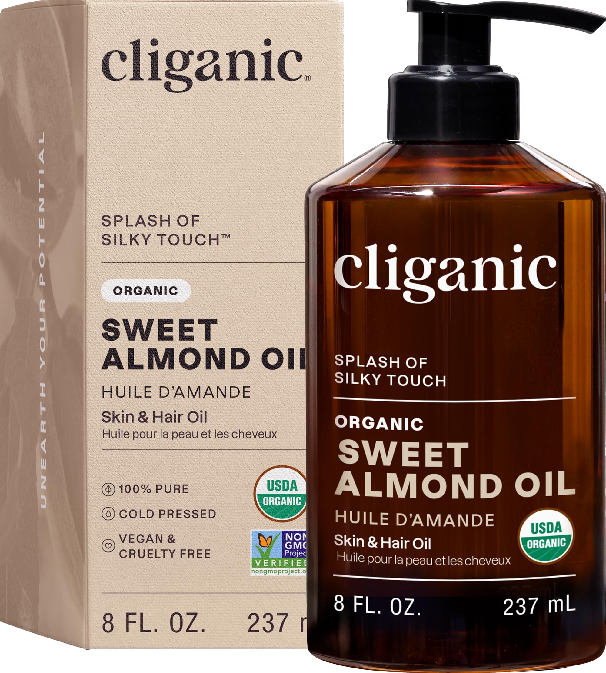Cliganic frente del envase mostrando envase y etiqueta, confianza y pureza