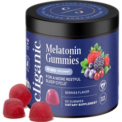 Cliganic botella frontal mostrando diseño y cantidad de 60 gomitas