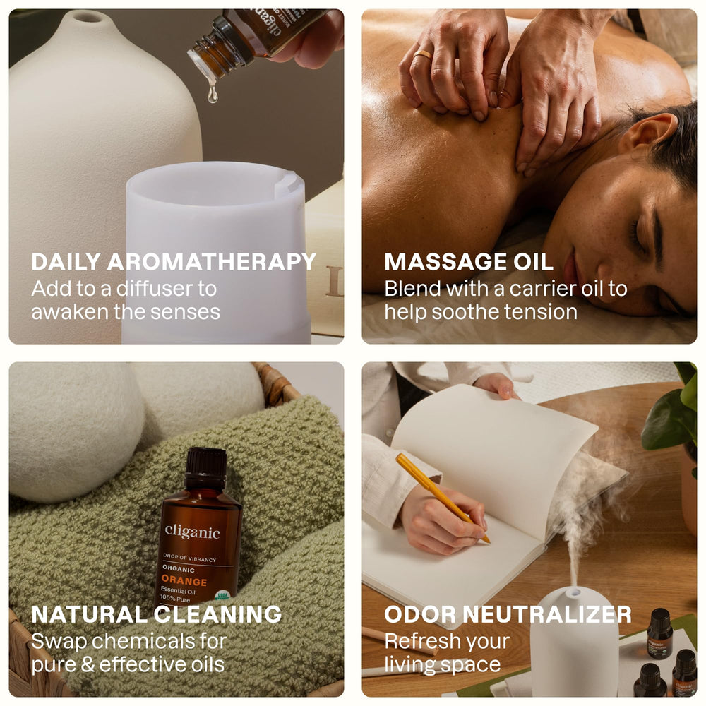 Cliganic mezcla aromática en sala con notas cítricas revitalizantes