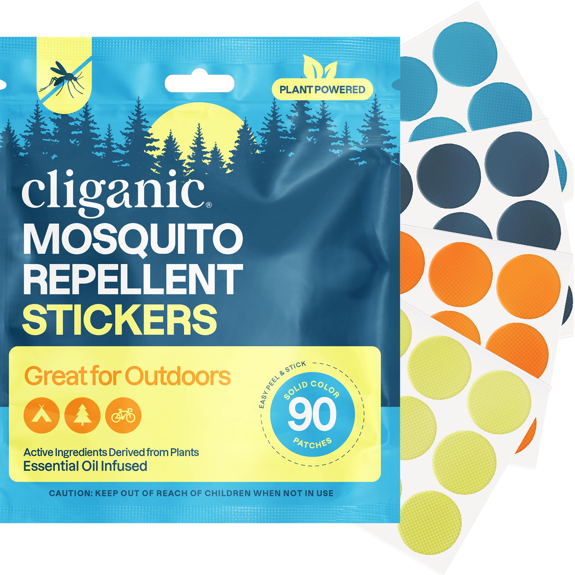 Cliganic empaque frontal con 90 parches, presentación familiar y lista para exteriores