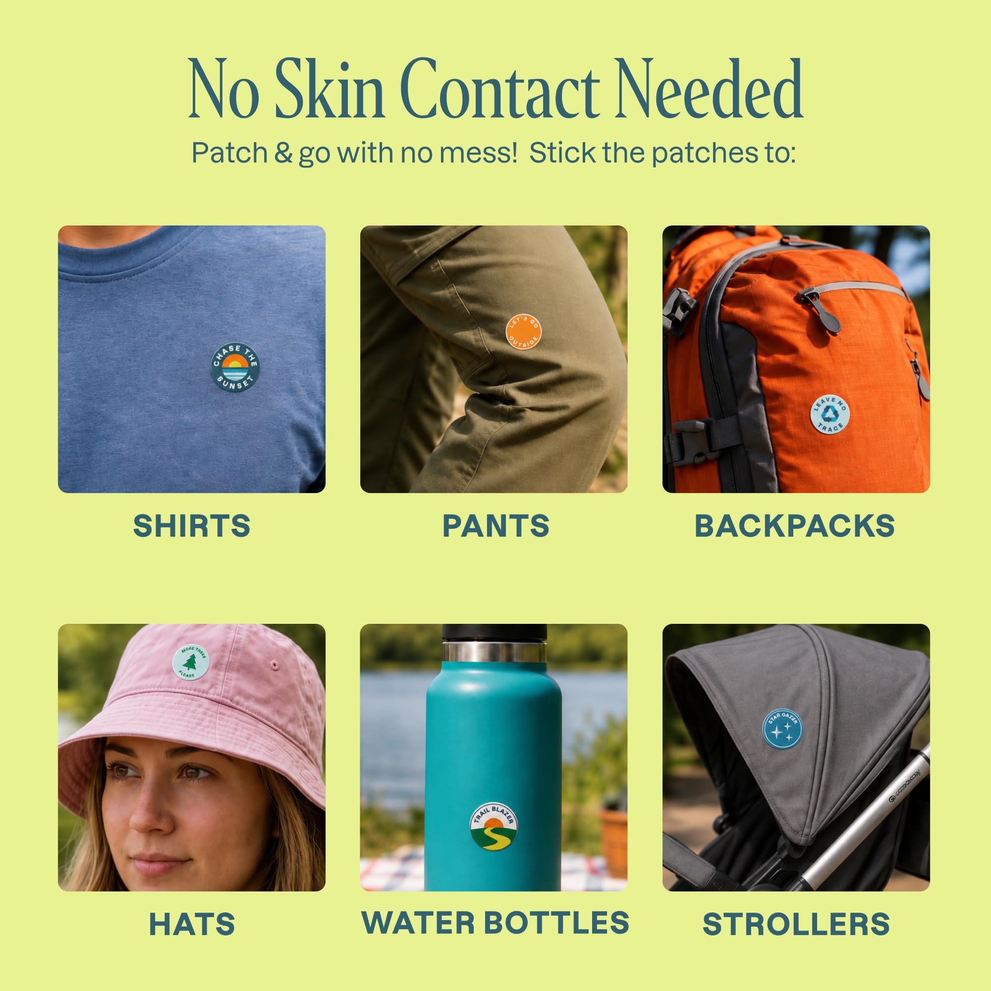 Cliganic parche adherido a camiseta mostrando uso en ropa