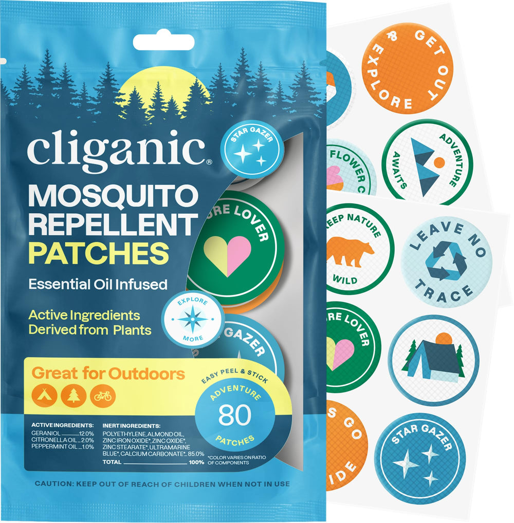 Cliganic vista frontal del paquete con 80 parches, protección portátil