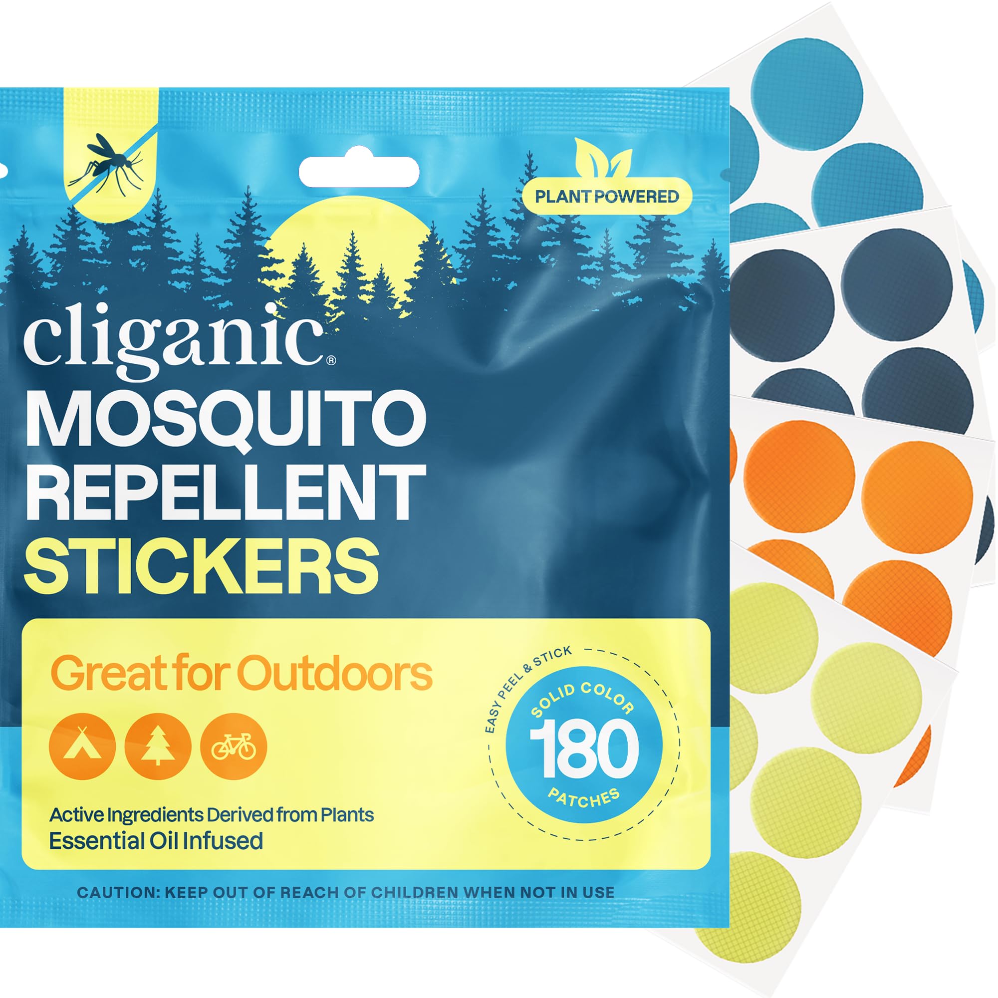 Cliganic caja frontal del paquete mostrando 180 parches, solución práctica
