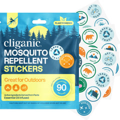 Cliganic empaque frontal mostrando 90 parches, fácil transporte y almacenamiento
