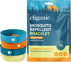 Cliganic empaque frontal mostrando paquete de diez pulseras, brinda conveniencia