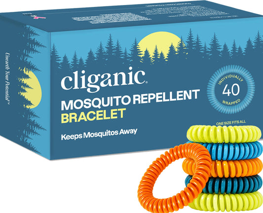 Cliganic pack frontal mostrando 40 pulseras, ahorro y conveniencia