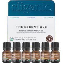 Cliganic set frontal mostrando seis frascos, fácil elección de aromas