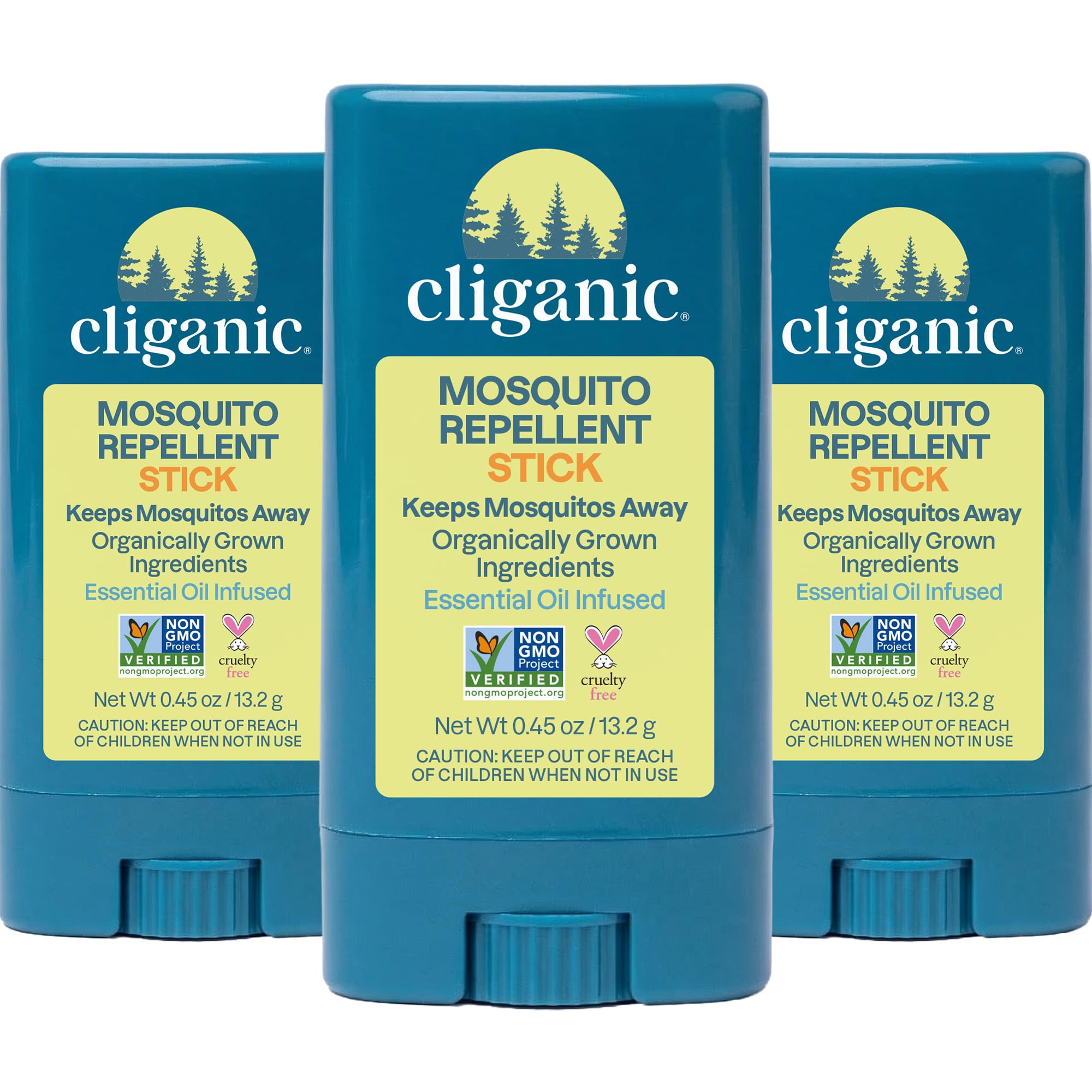 Cliganic stick frontal del empaque mostrando beneficio portátil