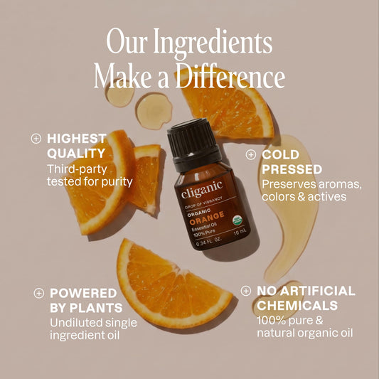 Cliganic gota de aceite esencial mostrando su textura pura