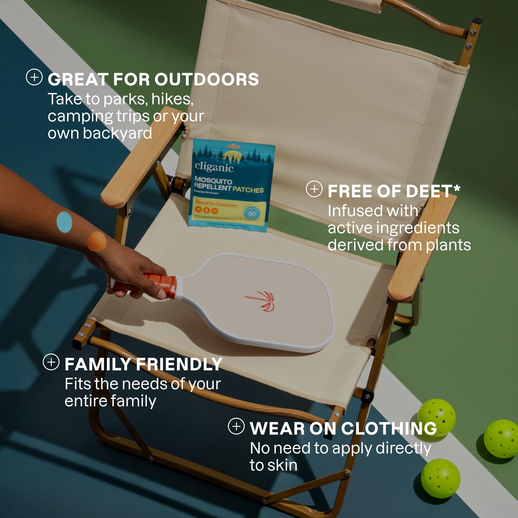 Uso exterior con Cliganic: adecuados para parques, camping y viajes sin DEET.