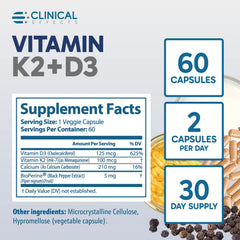 Clinical Effects etiqueta en detalle con ingredientes clave visibles